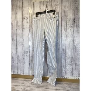 Jones New York Pull On Pants Women's Blue White Striped Dress Size -W26 /L26